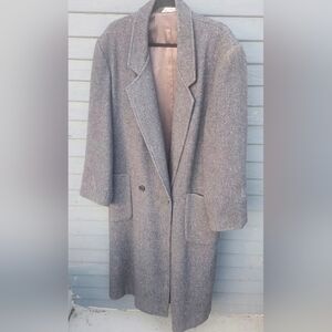 Vintage Bachrach Men's Sz 40 Marbled Gray Long Trench Coat